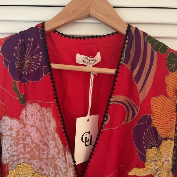 Chasing Unicorns What I Did For Love Embroidered Silk Dress Small - Picture 9 of 13